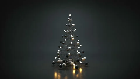 Futuristic christmas tree 3D render seamless loop animation Video stock 115763810
