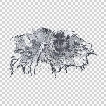 Futuristic chrome liquid Abstract metallic shape 3d render Stock Illustration