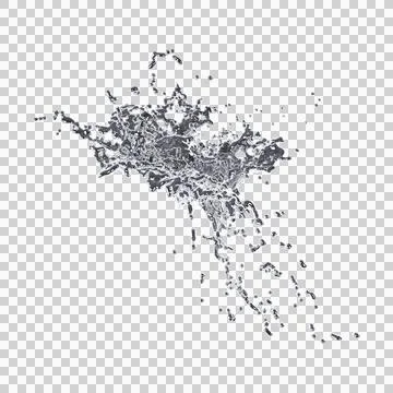 Futuristic chrome liquid Abstract metallic shape 3d render Stock Illustration
