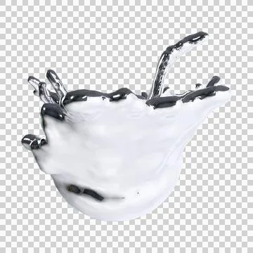 Futuristic chrome liquid Abstract metallic shape 3d render Illustrazione stock