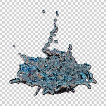 Futuristic chrome liquid iridescent Abstract metallic shape 3d render Stock Illustration