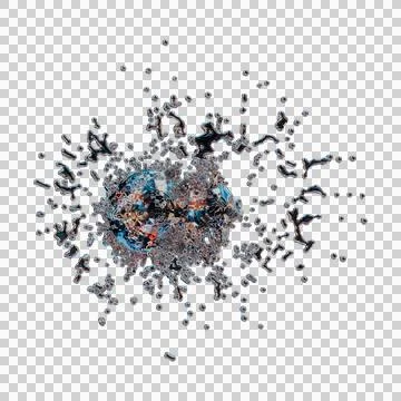 Futuristic chrome liquid iridescent Abstract metallic shape 3d render Stock Illustration