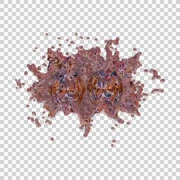 Futuristic chrome liquid iridescent Abstract metallic shape 3d render Stock Illustration