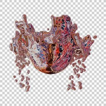 Futuristic chrome liquid iridescent Abstract metallic shape 3d render Illustrazione stock