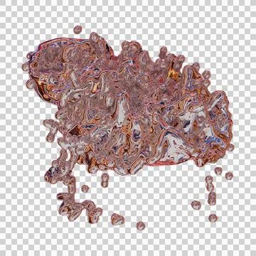 Futuristic chrome liquid iridescent Abstract metallic shape 3d render Stock Illustration