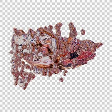 Futuristic chrome liquid iridescent Abstract metallic shape 3d render Stock Illustration