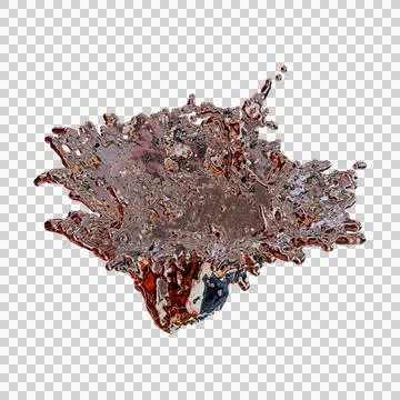 Futuristic chrome liquid iridescent Abstract metallic shape 3d render Stock Illustration