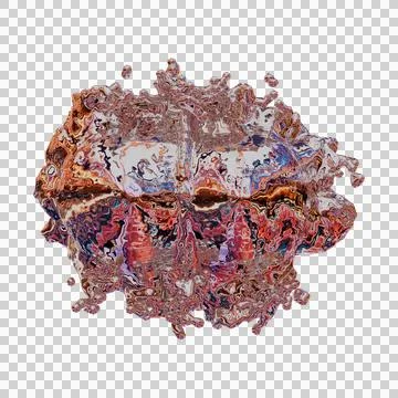 Futuristic chrome liquid iridescent Abstract metallic shape 3d render Illustrazione stock