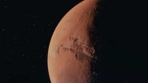 Futuristic cinematic rendering of Mars in space Video stock 301523345