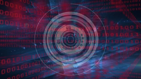 Futuristic circle and binary codes Stock Footage 107714797