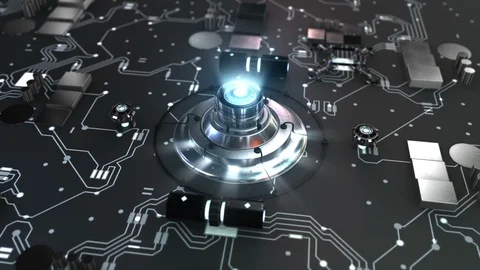 Futuristic Circle CPU (Loop) Stock Footage 93841842