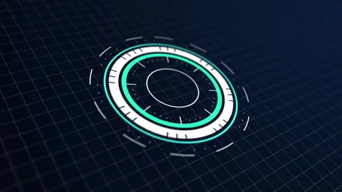 Futuristic circle HUD on grid background Stock Footage 265529776