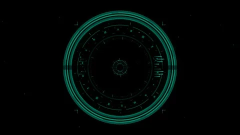 Futuristic circle interface in a sci-fi tunnel with glowing elements and a .. Stock Footage 324758180