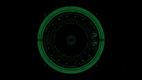 Futuristic circle interface shows a high-tech design in a sci-fi tunnel sce.. Stock Footage 324757864