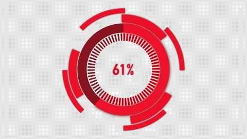 Futuristic circle progress bar animation , Alpha channel Stock Footage 146202592