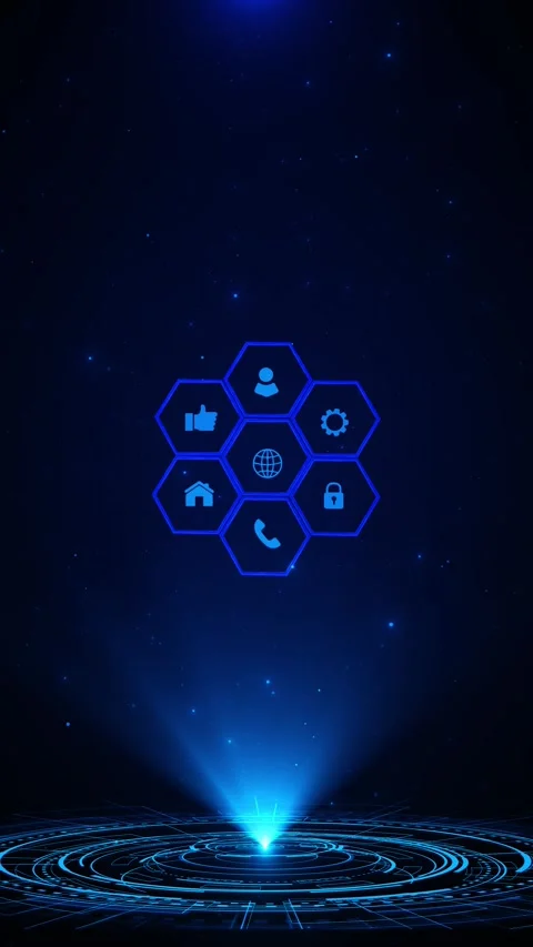 Futuristic circle sci fi technology innovation concept Abstract technical Stock Footage 312189356