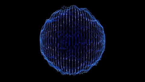 Futuristic Circle Shape Animation. Cyberspace Artificial Intelligence Network.   Stock Footage 125653481