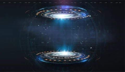 Futuristic circle vector HUD, GUI, UI interface screen design. Abstract style on Stock Illustration