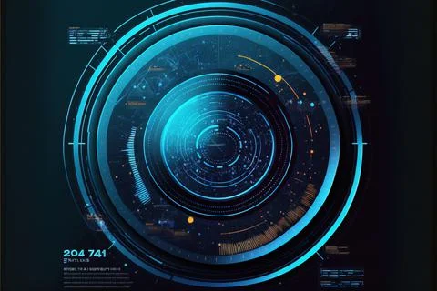 Futuristic circle vector HUD, GUI, user interface interface screen design. Di Stock Illustration