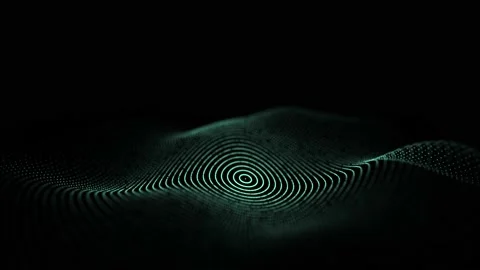Futuristic circle wave. Dark cyberspace. Abstract music sound wave with dots. Stock Footage 162405601