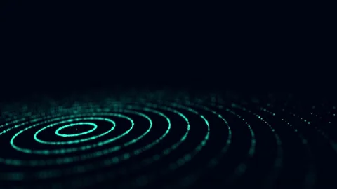 Futuristic circle wave. Dark cyberspace. Abstract music sound wave with dots. Stock Footage 162405615