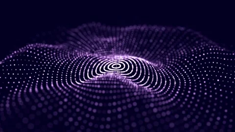 Futuristic circle wave. Dark cyberspace. Abstract music sound wave with dots. 動画素材 162405648