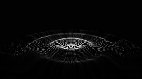 Futuristic circle wave. Dark cyberspace. Abstract music sound wave with dots. 動画素材 162406811