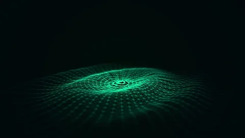 Futuristic circle wave. Dark cyberspace. Abstract music sound wave with dots. Stock Footage 207738513
