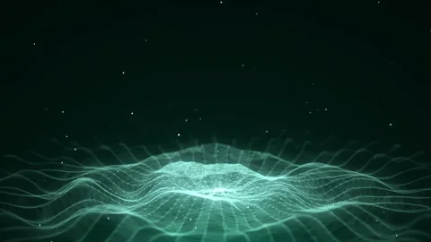 Futuristic circle wave. Dark cyberspace. Abstract music sound wave with dots. Stock Footage 257311813