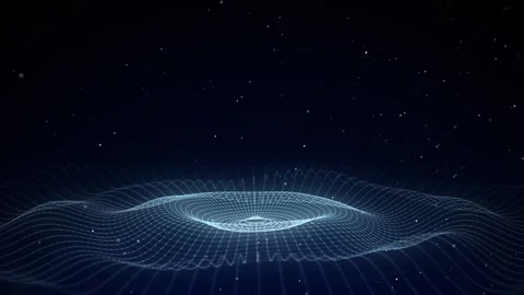 Futuristic circle wave. Dark cyberspace. Abstract music sound wave with dots. 動画素材 274194550