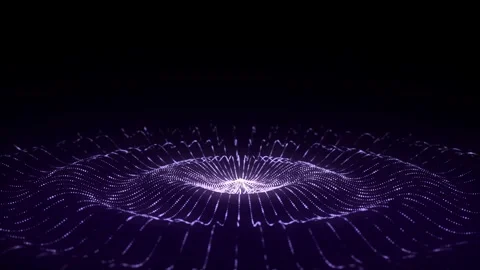 Futuristic circle wave. Dark cyberspace. Abstract music sound wave with dots. Stock Footage 306532528