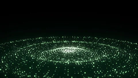 Futuristic circle wave. Dark cyberspace. Abstract music sound wave with dots. 動画素材 306532933