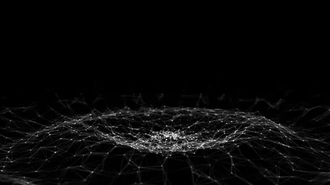 Futuristic circle wave. Dark cyberspace. Abstract music sound wave with dots. Stock Footage 306536887