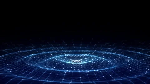 Futuristic circle wave. Dark cyberspace. Abstract music sound wave with dots. Stock Footage 306537078