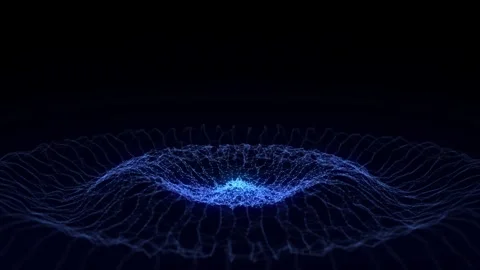 Futuristic circle wave. Dark cyberspace. Abstract music sound wave with dots. Video stock 331239625