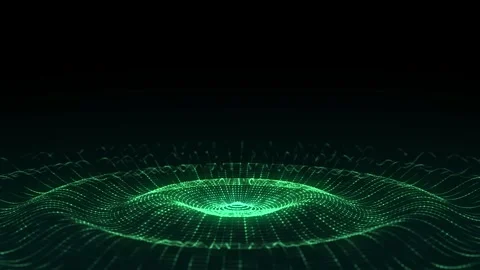 Futuristic circle wave. Dark cyberspace. Abstract music sound wave with dots. Video stock 331239633