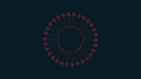 Futuristic circles pattern with neon gradient Stockbeeldmateriaal 210142846