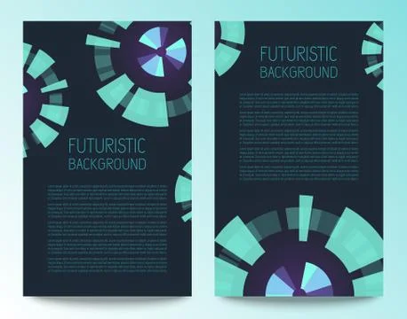 Futuristic circles set of banners vector illustration. Cyber monday background Stock Illustration