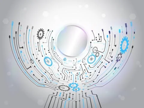 Futuristic circuit background. Hi-tech digital technology concept. Stock Illustration