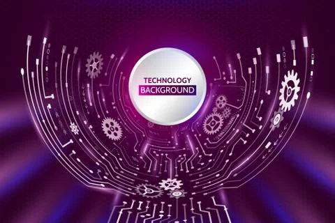 Futuristic circuit background. Hi-tech digital technology concept. Stock Illustration
