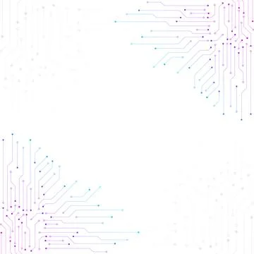 Futuristic Circuit Board Background with Digital Tech Lines Stock Illustration