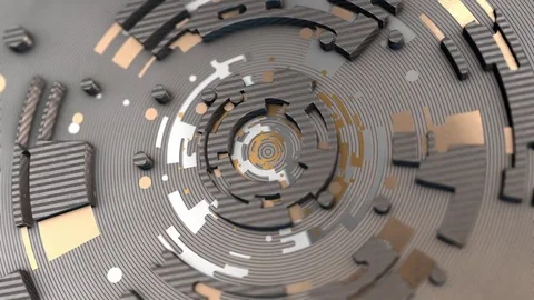 Futuristic circuit board background loop. Rendered 3d animation. Stock Footage 80011057