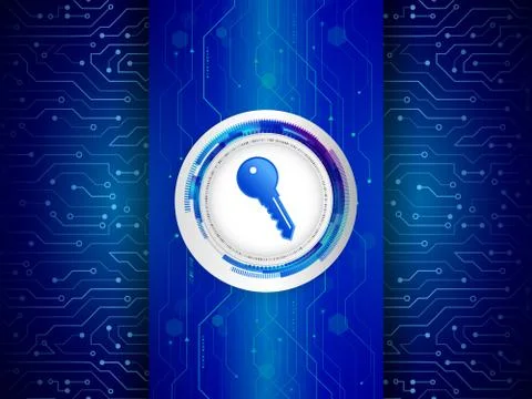 Futuristic circuit board on the blue background. Stock Illustration