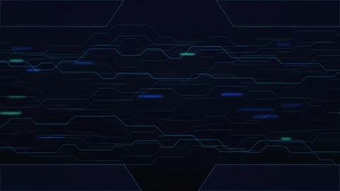 Futuristic circuit board glowing data pathways seamless loop Stock Footage 345075666