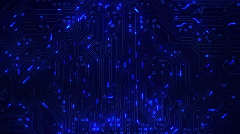 Futuristic circuit board with moving electrons. Loopable.Blue. 2 in 1 file. Video stock 59587156