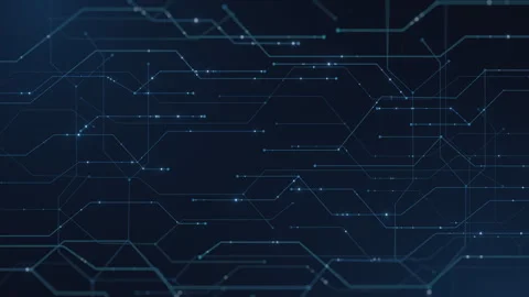 Futuristic Circuit Board with Moving Electrons Stock Footage 320899628