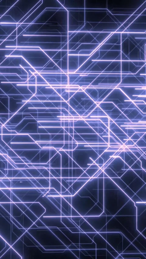 Futuristic circuit board with neon lights Stock-Footage 339903510