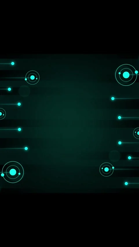 Futuristic circuit board pattern flows with glowing dots and circles. High .. Stock Footage 345967991