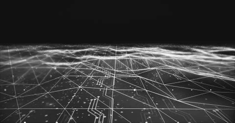 Futuristic Circuit Board Render With Bokeh Effects 스톡 일러스트