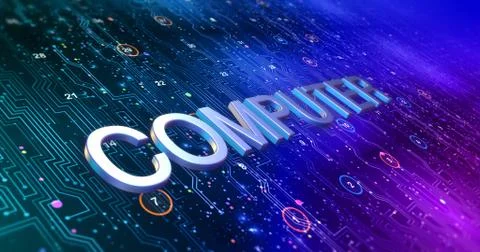 Futuristic Circuit Board Render With Computer Keyword イラスト素材